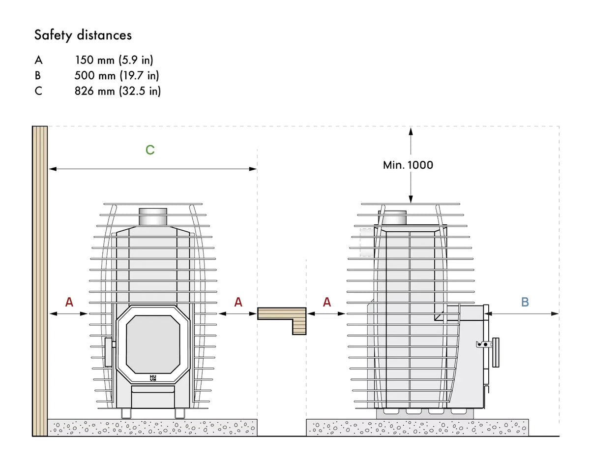 HUUM Hive Flow Wood - Burning Sauna Stove