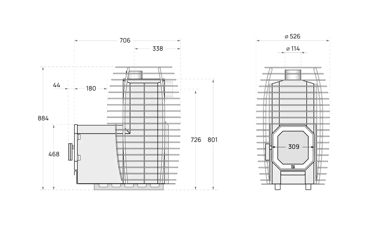 HUUM Hive Flow LS Wood - Burning Sauna Stove